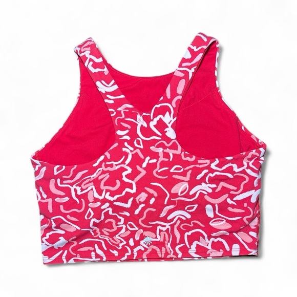 Athleta Conscious Crop Tank Abstract Floral Print Red Pink Women’s S - Picture 4 of 9